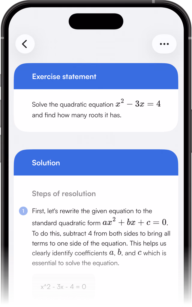 Funcionalidade de resolução de exercícios